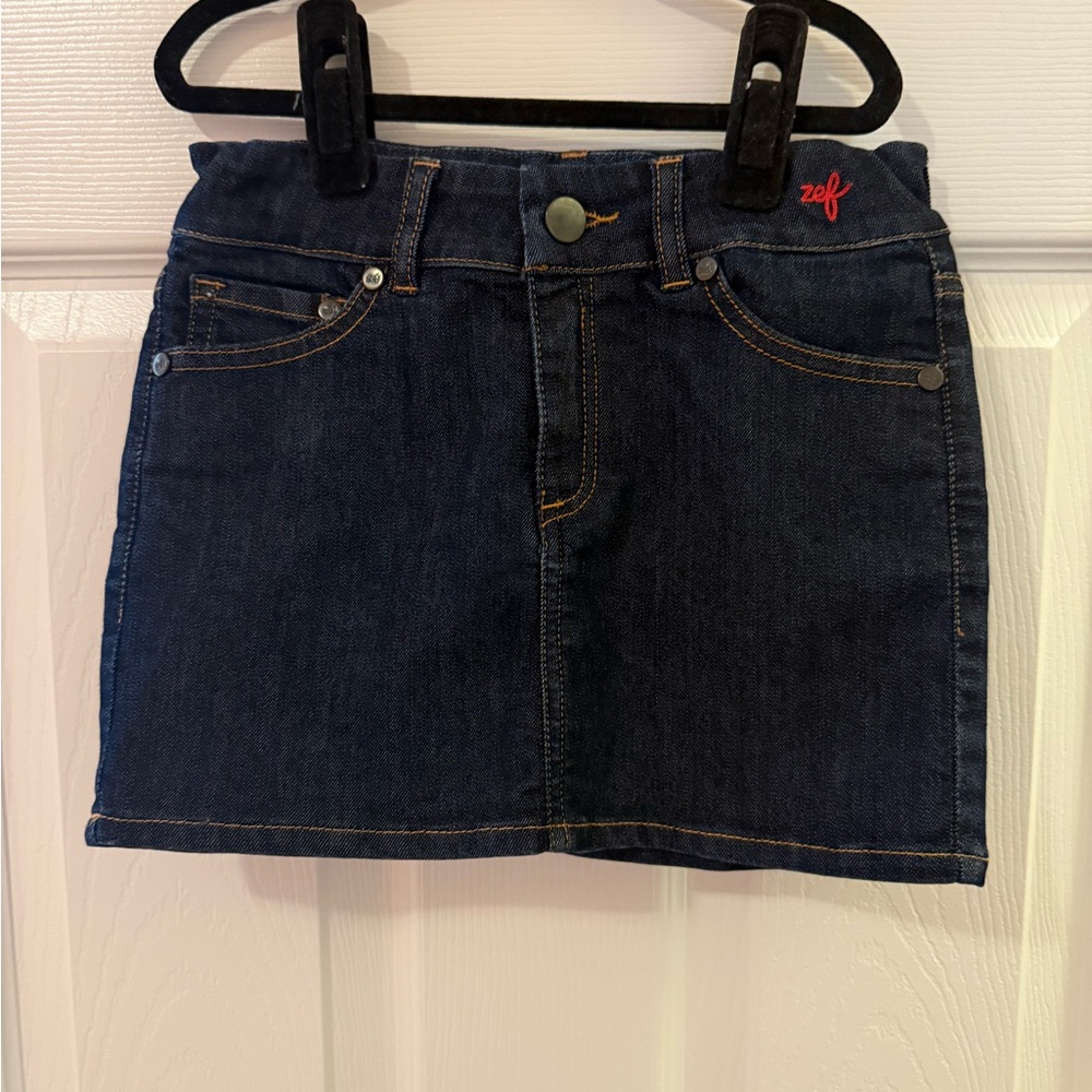 ZEF Denim Skirt with Red Logo